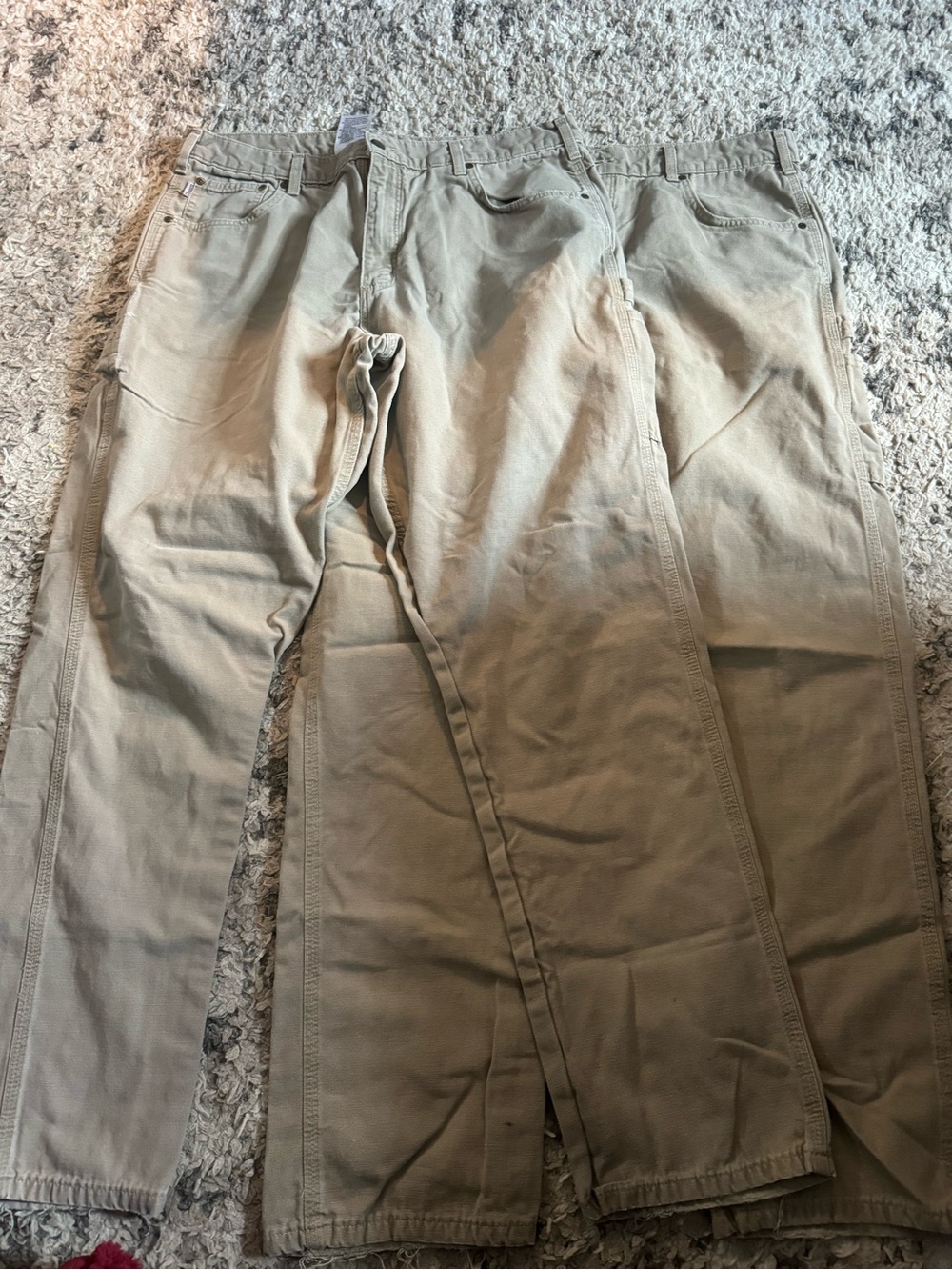2 pairs of vintage Carhartt Men's Tan Work pants